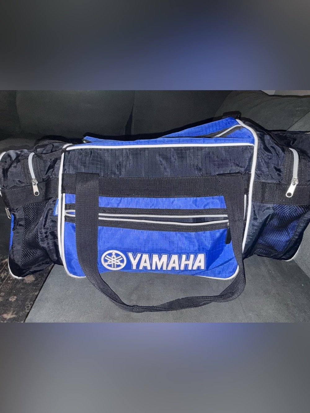 Vintage Yamaha Racing Gear Bag Blue Black Large Duffel Motocross